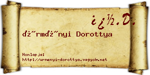 Ürményi Dorottya névjegykártya