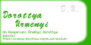 dorottya urmenyi business card